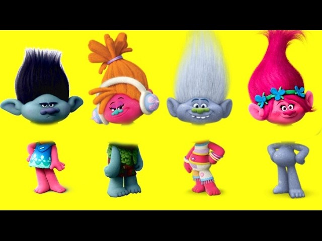 Trolls Movie Poppy and Branch is Sad and Have Wrong Heads and Toy Surprises Blind Boxes