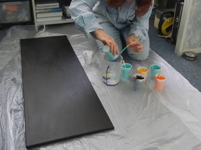 ( 049 ) Acrylic pouring 120cm x 40 cm negative space