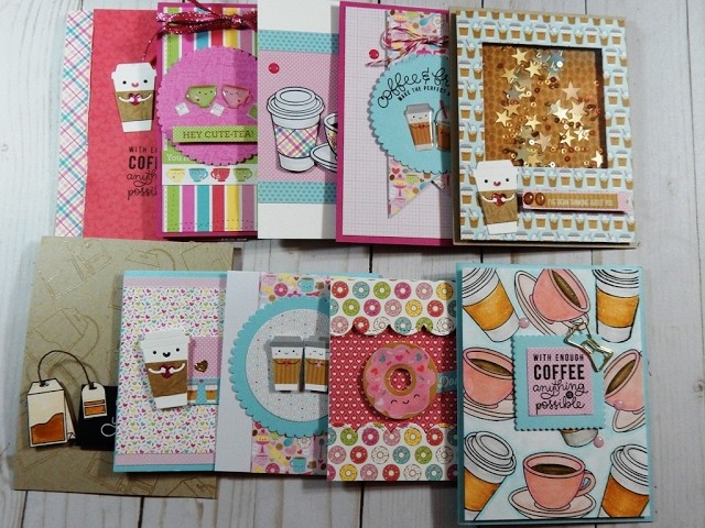 10 Cards 1 Kit | February 2017 Simon Says Stamp Card Kit | Coffee, Tea, & Cocoa