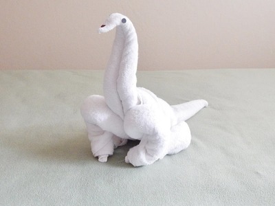 ASMR, Silence and Relaxing video of Towel Folding Dinosaur.