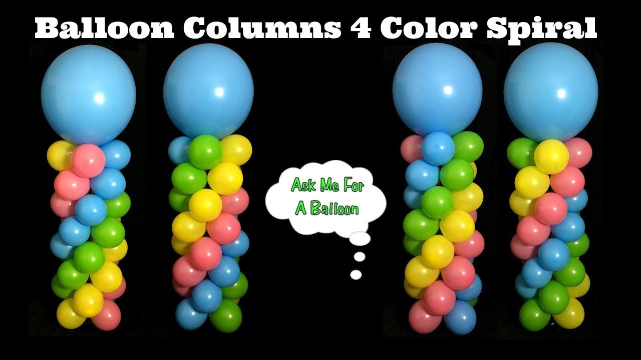 balloon columns how 3 color to make Columns Tutorial Balloon   Balloon Spiral Color Decoration 4