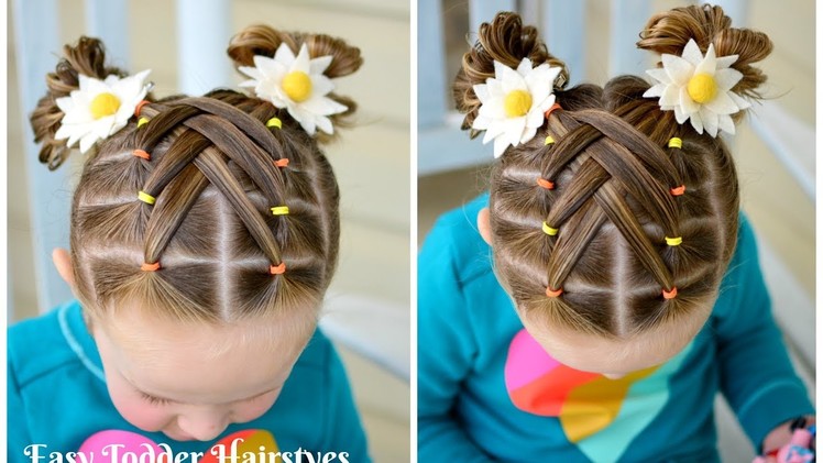 Cascading Weaved Elastics, Little Girl Hairstyle