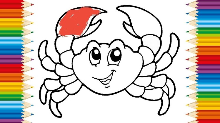 CRAB Coloring pages for KIDS and Learning How to Draw Crab - Videos for children