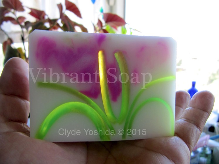 Cutting Gardenia Glycerin Soap and Red and Green Color Tutorial