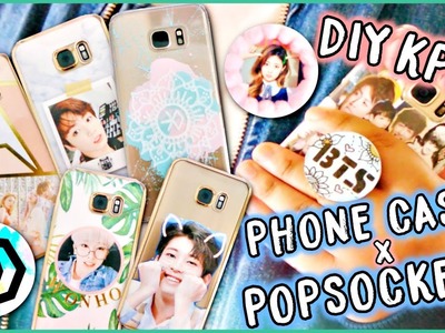 DIY KPOP Phone Cases + POPSOCKETS! (BTS, EXO, etc.) | KPOPAMOO