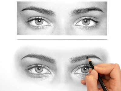 How I draw and shade Realistic Eyes with graphite pencils