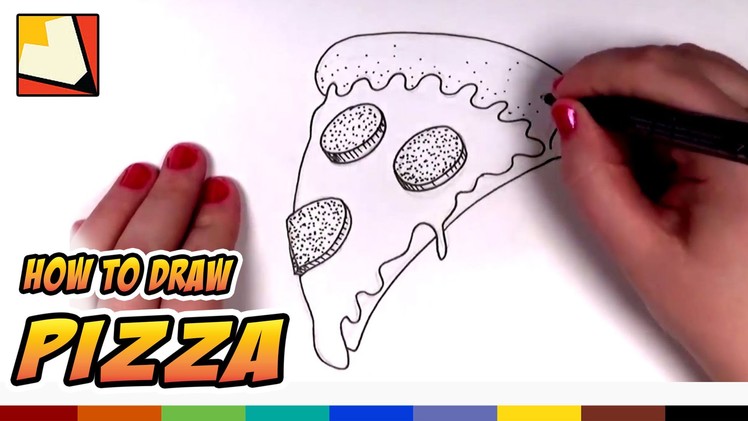 How to Draw a Pizza Slice for Kids - Cartoon Pizza! Art for Kids | CC