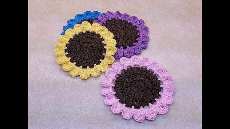 Learn How To #Crochet Easy Wildflowers Coaster Set TUTORIAL #394