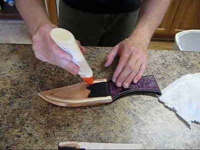 Making my wifes leather sheath part 3