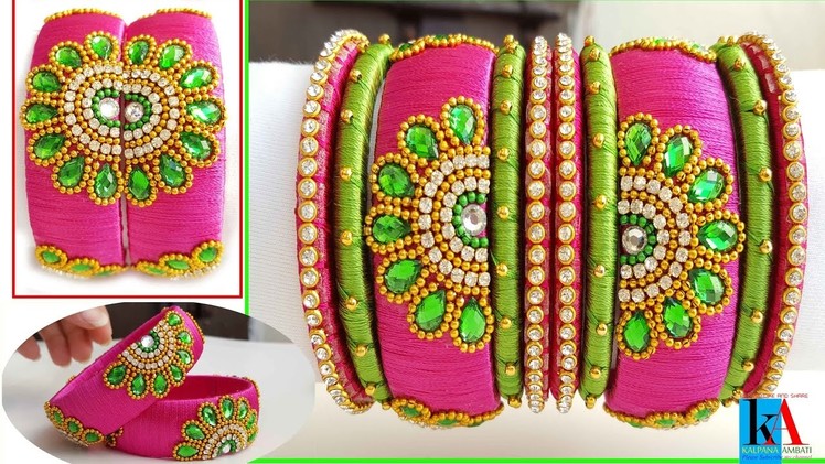 Making of Designer Bridal Silk Thread Bangles sets || Making Silk Thread flower model bangles