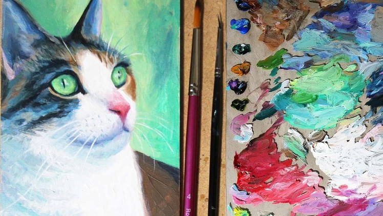 Oil Painting Time Lapse | Portrait of my cat