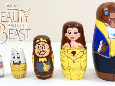 Painting BEAUTY AND  THE BEAST Nesting Dolls