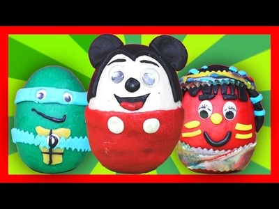 Play Doh Surprise Eggs - Ninja Turtles, Mickey Mouse, Angry Birds | Play Doh Video For Kids