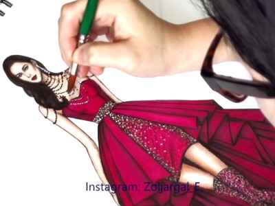 Slow version - Fashion Sketch Painting for beginners
