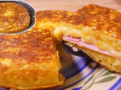 Tasty  Spanish potato omelette SANDWICH style - easy food recipes for dinner to make at home