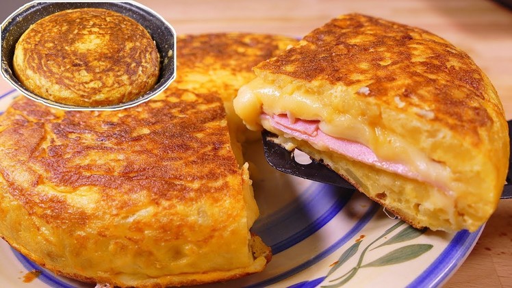 Tasty  Spanish potato omelette SANDWICH style - easy food recipes for dinner to make at home