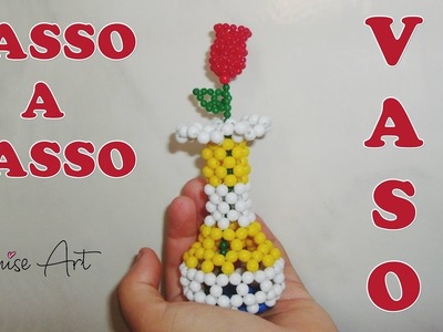 Vaso de Miçangas ou Pérolas - Passo a Passo | flower vase of beads