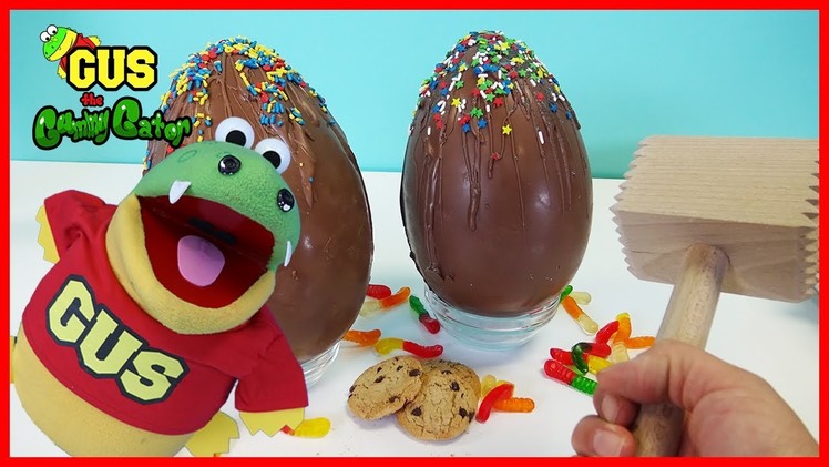 BASHING GIANT CHOCOLATE KINDER SURPRISE EGGS Peppa Pig PJ Masks! DIY Kinder Eggs