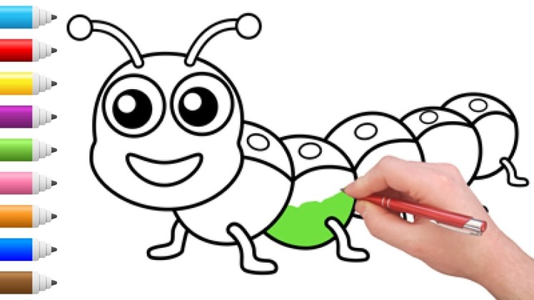 Caterpillar Coloring - Learn How to Draw and Color - Coloring Pages for Kids