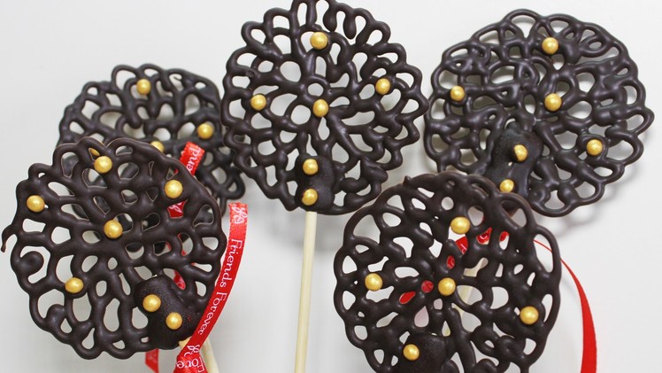Chocolate Lace Lollipops | Quick And  Easy To Make Chocolate Dessert Recipe | Kanak's Kitchen
