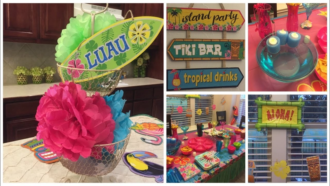 DOLLAR TREE DIY, Floating Tea Lights & Luau Party Set Up!