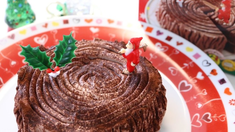 Easy Microwave "Buche de Noel" Christmas Cake