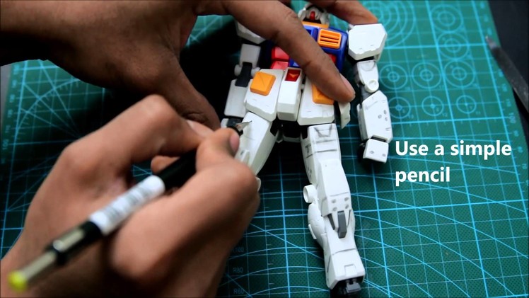 GUNPLA PRO TUTORIAL   How to scribe, how to draw panel lines, tolls MG RX 78 2 Ver KA