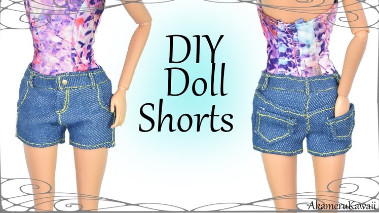 How to: Cute Denim Shorts - Doll Fabric. Sewing Tutorial