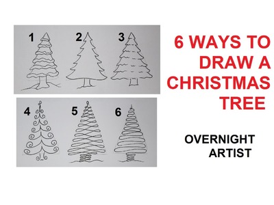 How To Draw Christmas Trees - 6 Easy Ways To Draw Xmas Tree