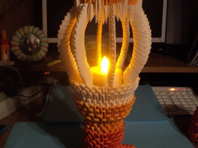 How to make 3d origami Lamp-candlestick (Photo master class)