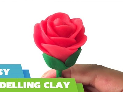 How to make a clay rose flower tutorial - Quick and easy clay modelling for kids - Clay flowers