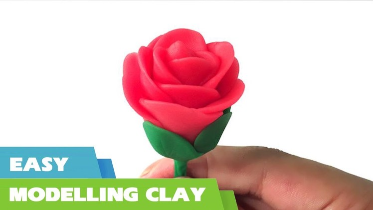 How to make a clay rose flower tutorial - Quick and easy clay modelling for kids - Clay flowers