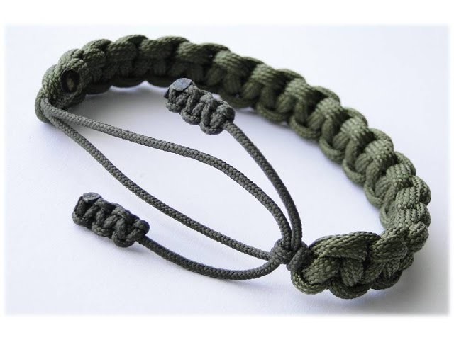 How to Make a "Cow Hitch" Adjustable Paracord Survival Bracelet by CbyS Paracord and More