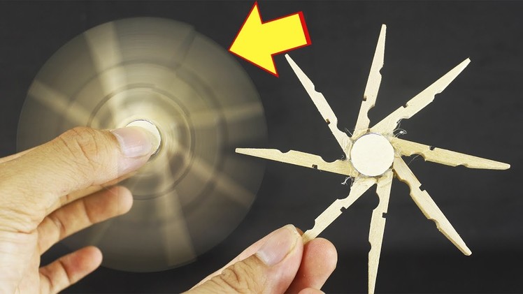 How to Make a Fidget Spinner Toy with Closespins and Ice-cream Stick, Bearings - Handmade - DIYCraft