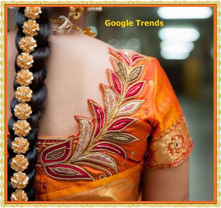 Multi color Embroidery, thread work, designer silk, cotton saree blouses for women