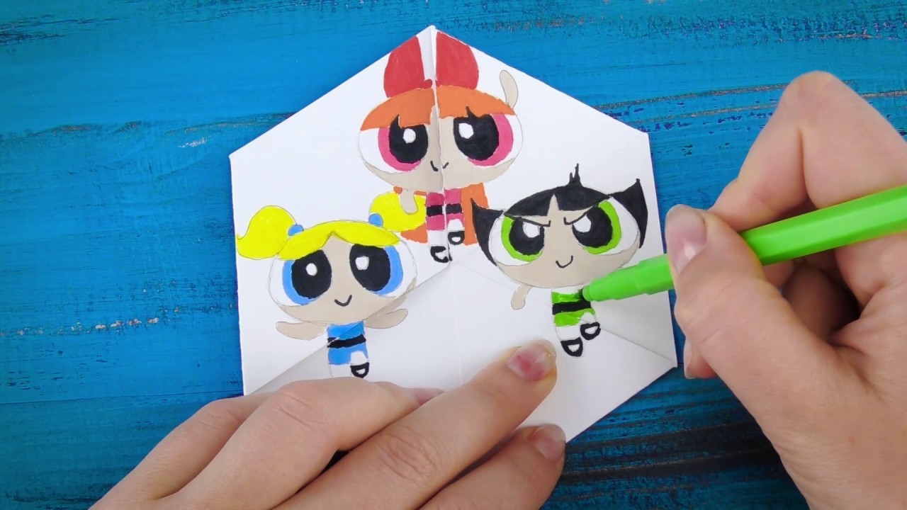 Powerpuff Girls Funny Paper Game Diy With Steve Gru From Despicable Me Geometry Funny Learning