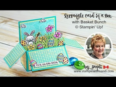 Rectangle Card in a Box with Basket Bunch from Stampin Up