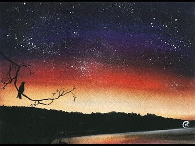 Watercolor Starry Sky Painting Demo