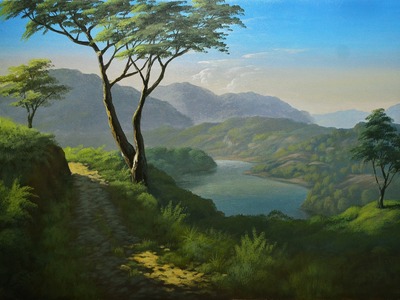 Acrylic Painting Lesson "Afternoon at Lake" by JM Lisondra
