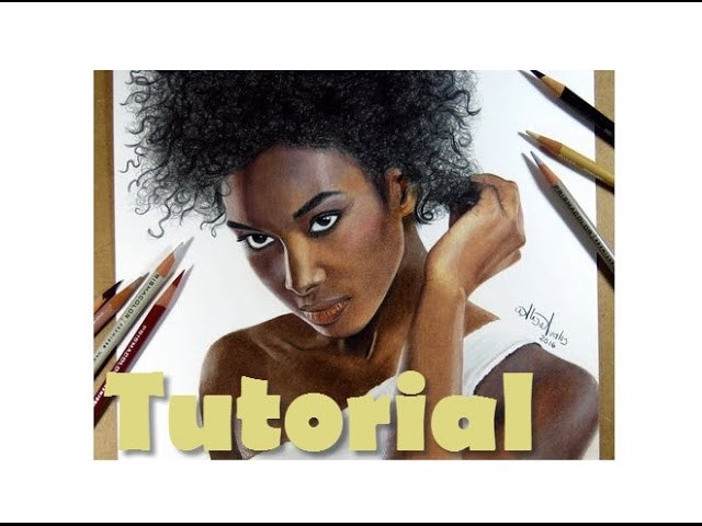 Cómo colorear piel oscura y pelo afro | How to draw dark skin (Prismacolor) | Tiguida Sissoko