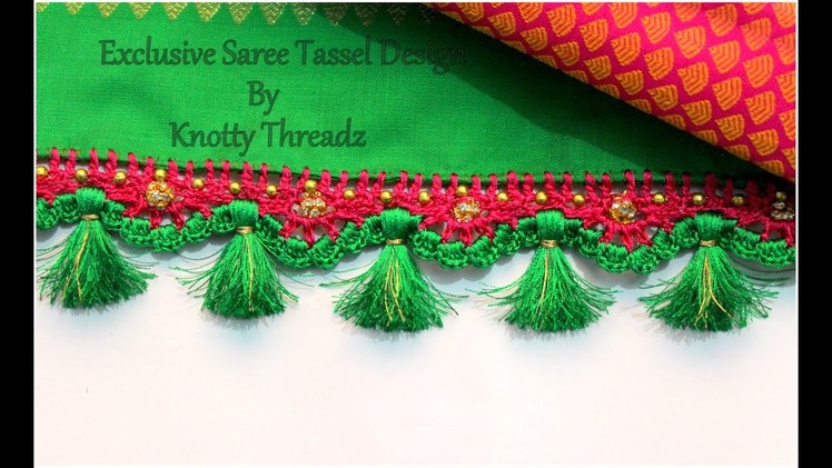 Crochet Tassels | Making of Crochet Saree Tassels | Elegant Bridal Design | knottythreadz.com