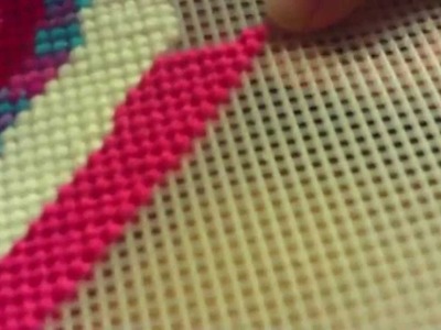 Cross Stitching A Heart Design On Plastic Canvas Mesh: Part 2