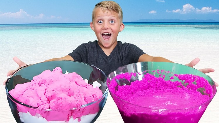 DIY Fluff Sand vs Real Sand FUN! Mermaid Slime & Mad Matter Experiment!