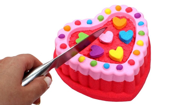 DIY How to Make Kinetic Sand Heart Cake Learn Colors Kinetic Sand Video Compilation for Kids