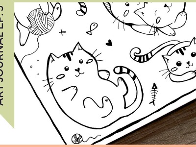 Doodling Cats for Cat People | Cute Doodle Characters for Beginners | Art Journal Thursday Ep. 3