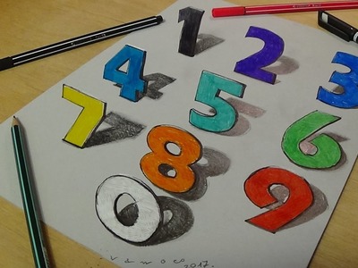 Drawing and Coloring Numbers for Kids - Learning Rainbow Colors