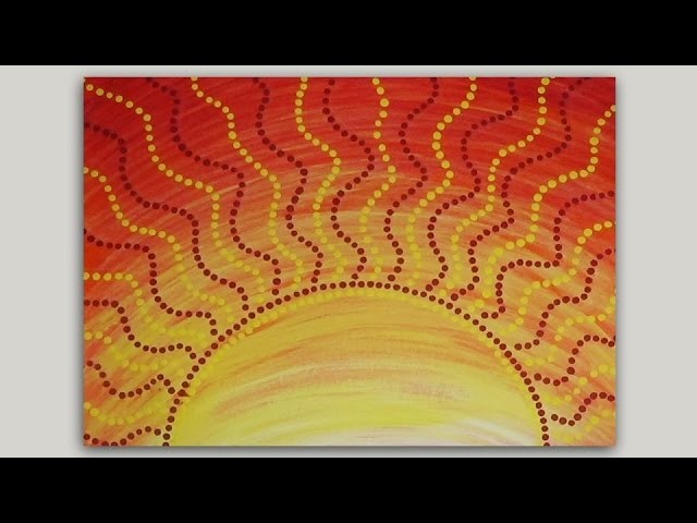 EASY Acrylic Painting Abstract Sun Dot Art - #LoveSummerArt