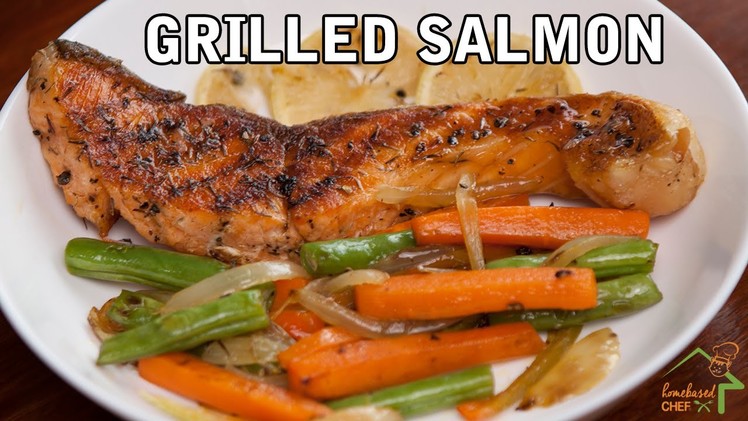 Grilled Salmon with Lemon & Thyme and Mixed Vegetables