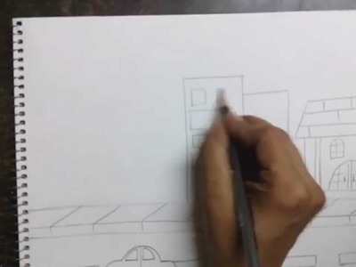 How to draw a city scene for kids