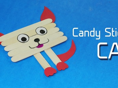Icecream Stick Fun Crafts for Kids - Cat Face on Popsicle Stick